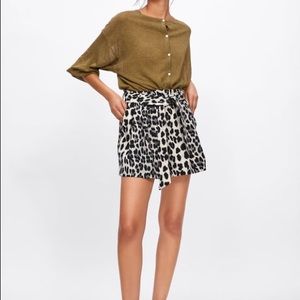 Zara animal print shorts
